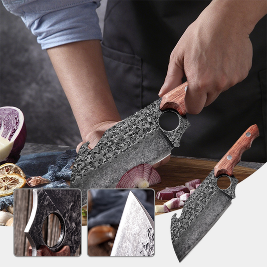 Multi-Purpose Portable Ring-Handle Thick & Sharp Kitchen Knife