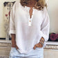 🔥Womens Casual Button V Neck Long Sleeve Shirts Oversized Solid Blouses Tops