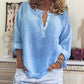 🔥Womens Casual Button V Neck Long Sleeve Shirts Oversized Solid Blouses Tops