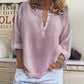 🔥Womens Casual Button V Neck Long Sleeve Shirts Oversized Solid Blouses Tops
