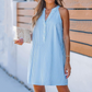 Women’s Striped V-Neck Sleeveless Short Dress
