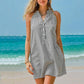 Women’s Striped V-Neck Sleeveless Short Dress