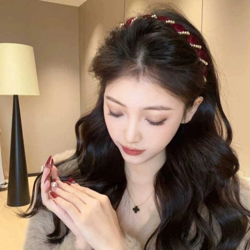 🔥2025 Hot Sale🔥Vintage High Cranium Artificial Pearl Hairband
