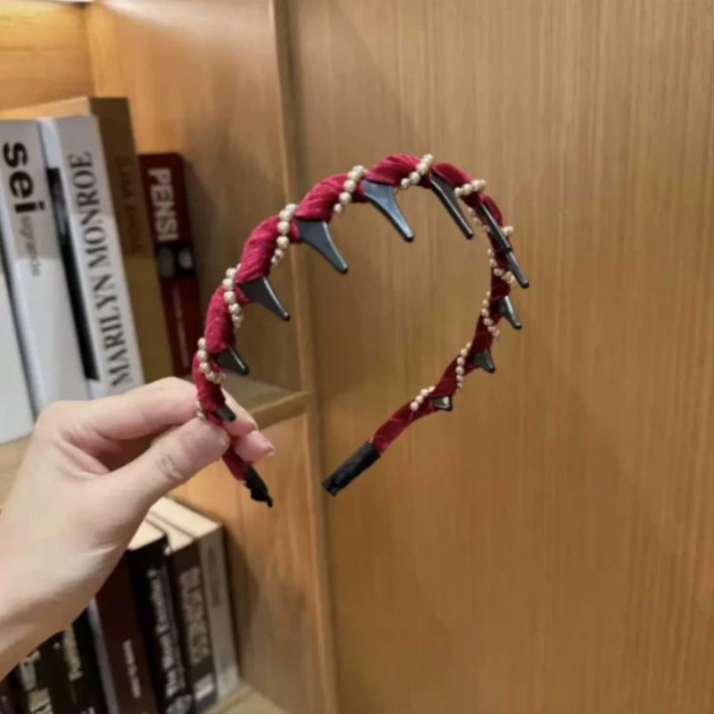 🔥2025 Hot Sale🔥Vintage High Cranium Artificial Pearl Hairband