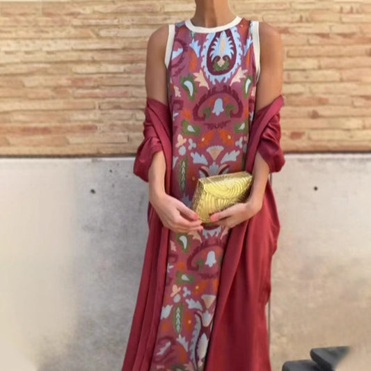 ⏳Time-limited Special⏰Women’s Sleeveless Maxi Dress & Cover-Up Set