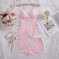 💕What should I wear tomorrow?💕Lace Trimmed V-Neck Camisole & Shorts Sleepwear Set