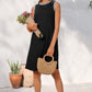 Women's Casual Sleeveless Crew Neck Midi Dress