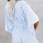 Women's Striped V-Neck Jumpsuit Shorts
