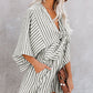 Women's Striped V-Neck Jumpsuit Shorts