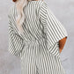 Women's Striped V-Neck Jumpsuit Shorts