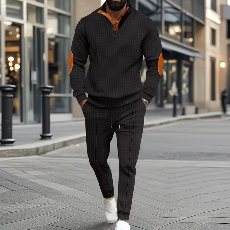 🎁 Hot Sale 50% OFF 🔥Men's Knit Half-Zip Casual Sweatshirt & Pants Set