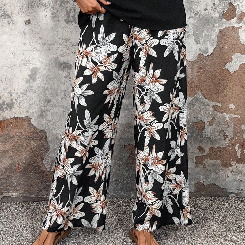 ⏰🔥LIMITED TIME 50% OFF! 💃 Women’s Casual Floral Print Wide-Leg Trousers & Short Sleeve Top Set – Flowy, Comfortable & Effortlessly Chic ✨🌸