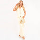 Women's Elegant V-Neck Top and Comfortable Pants Set