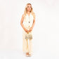 Women's Elegant V-Neck Top and Comfortable Pants Set