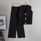 Women's Elegant V-Neck Top and Comfortable Pants Set