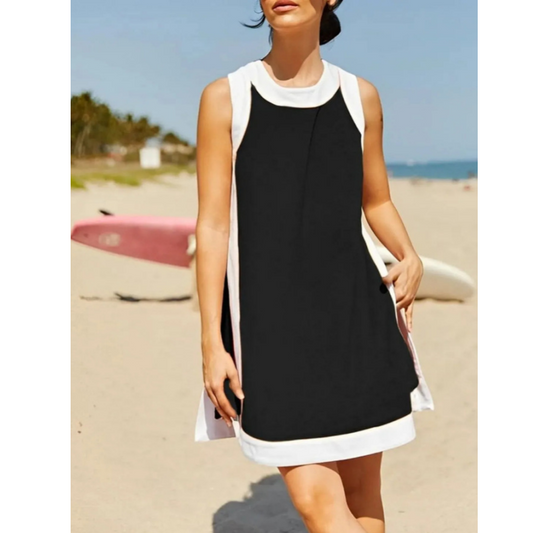 ⏰⏰Hot Sale 50% OFF🔥Women's Casual Color Block Sleeveless Tops Matching Shorts with Pockets