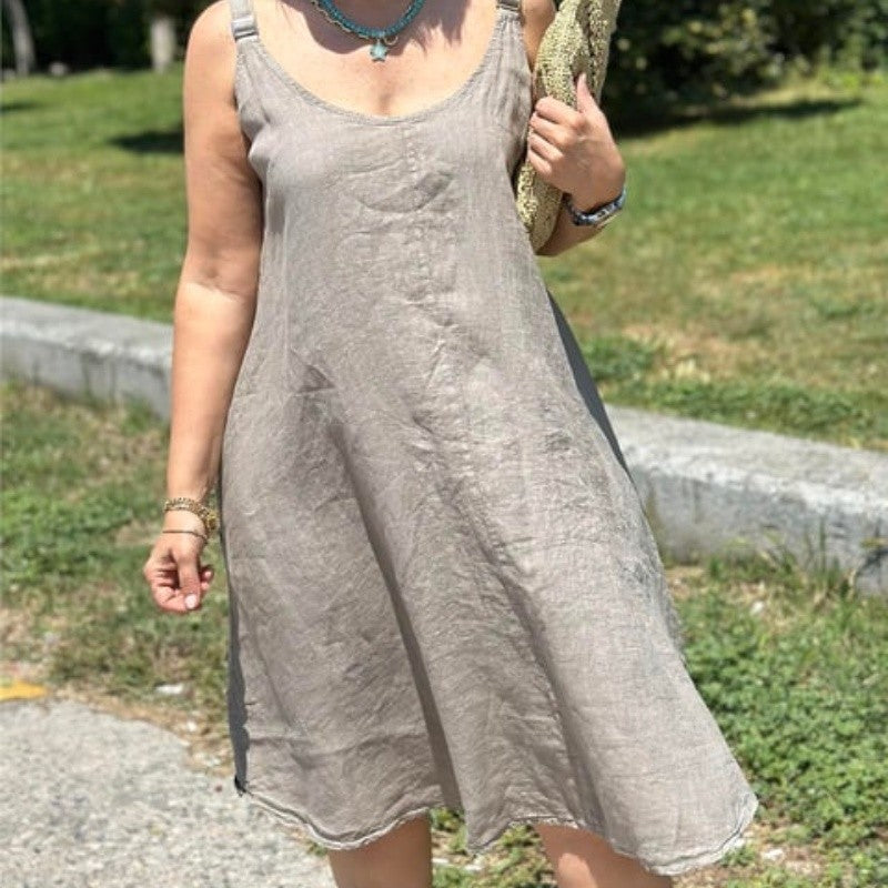Women’s Casual Round Neckline Sleeveless Dress