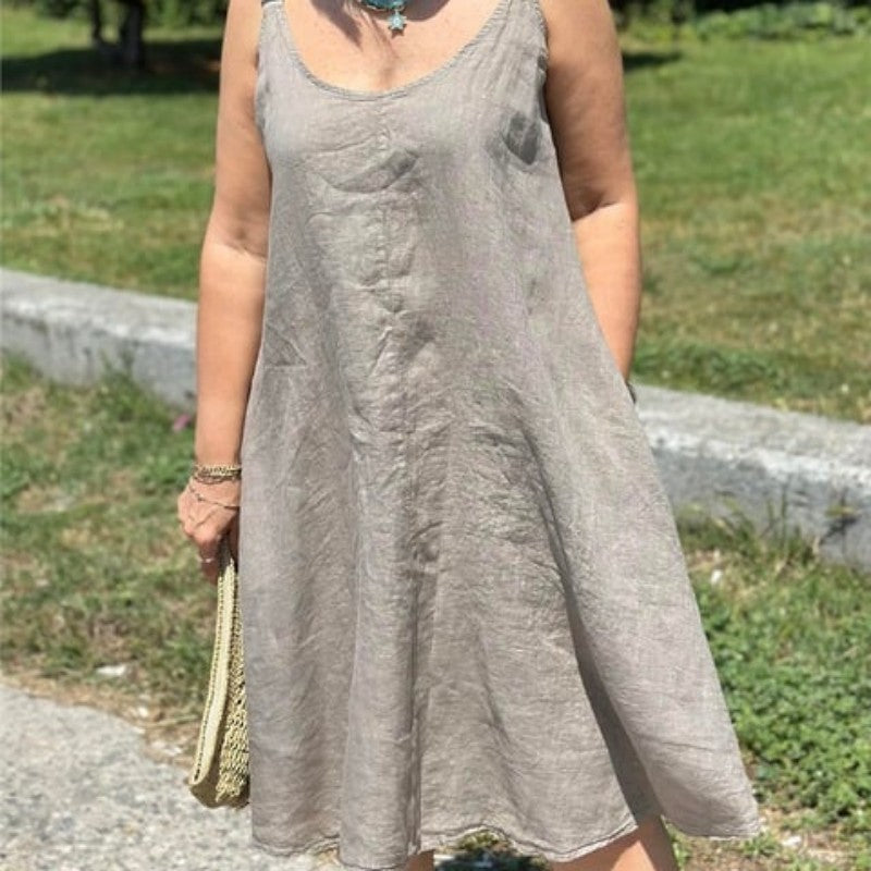 Women’s Casual Round Neckline Sleeveless Dress