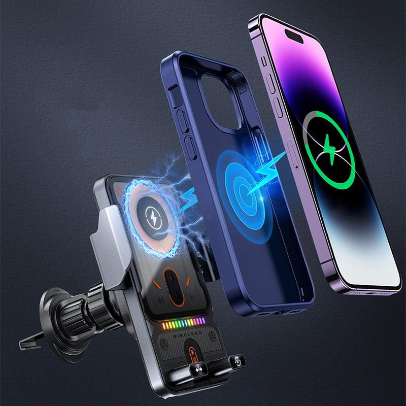 🔥HOT SALE 49% OFF🎁⚡Over 50K sold! 📱Smart 2-in-1 Car Rotating Mobile Phone Holder & Wireless Charger⚡