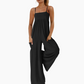 Beach Casual Strappy Backless Wide-Leg Jumpsuit