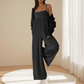 Beach Casual Strappy Backless Wide-Leg Jumpsuit