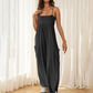 Beach Casual Strappy Backless Wide-Leg Jumpsuit