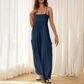 Beach Casual Strappy Backless Wide-Leg Jumpsuit