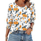 Women's Casual Printed Round Neck Top