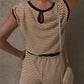 Women’s Striped Cap Sleeve Top Shorts 2-Piece Set