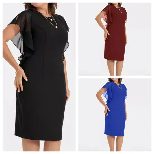 🎉LAST DAY SALE 50% OFF✨Solid Round Neck Midi Dress