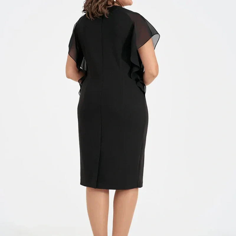 🎉LAST DAY SALE 50% OFF✨Solid Round Neck Midi Dress