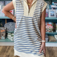 🎉Last Day Promotion 50% OFF💃Casual Knit Striped Dress with Zipper Neckline & Cap Sleeves