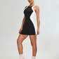 Color-Blocking Slim Mini Dress & Shorts Set
