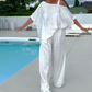 Women's Soft Casual Top and Wide-Leg Set
