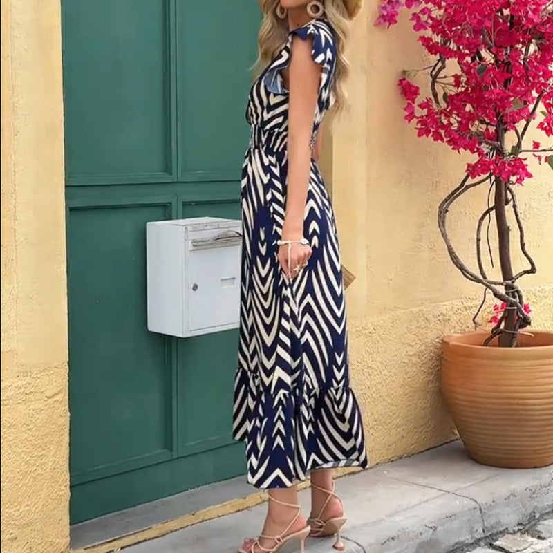 🎉Last Day Promotion 50% OFF💃Women's Elegant Printed V-Neck Dresses
