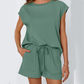 Women's Round-Neck Top & Shorts 2-Piece Set