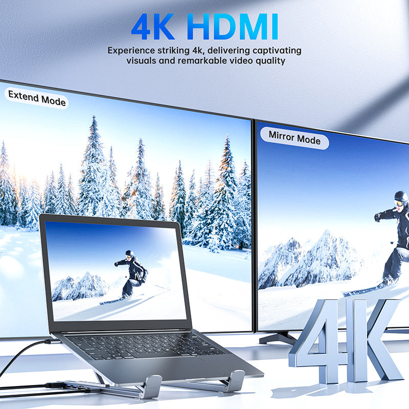 🔥Limited-time offer-USB-C Docking Station Laptop Stand with 4K HDMI