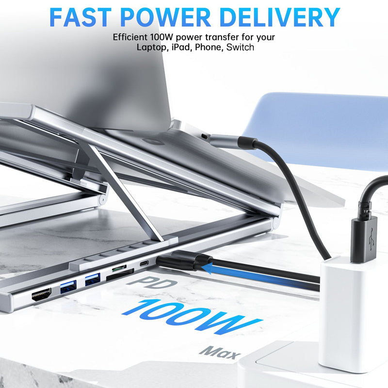 🔥Limited-time offer-USB-C Docking Station Laptop Stand with 4K HDMI