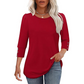 Women’s Casual Wide Crewneck Buttoned-Sleeve Top