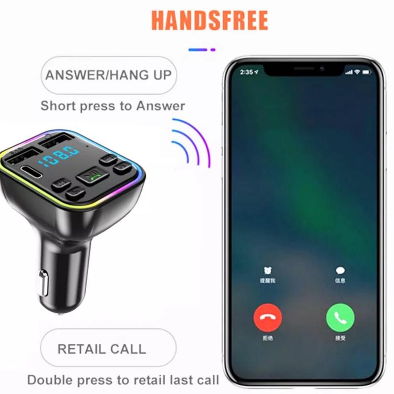 🔥Limited-time offer-Colorful Lights Bluetooth Car MP3 Player