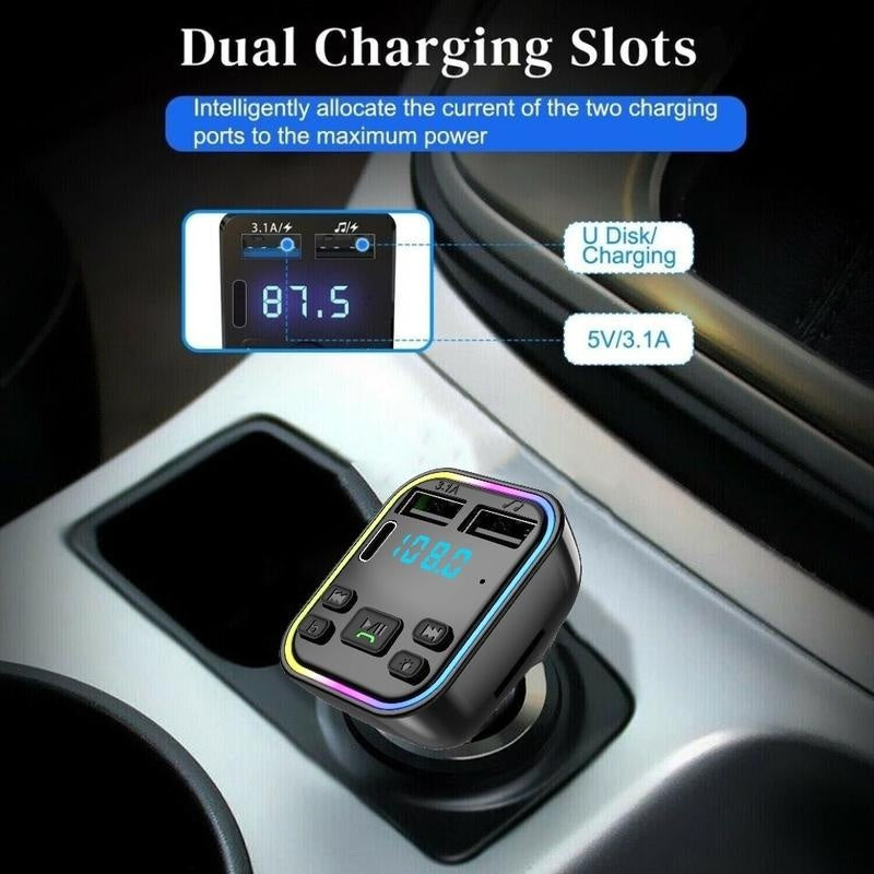 🔥Limited-time offer-Colorful Lights Bluetooth Car MP3 Player