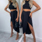 🌸New Arrival 50%OFF💖 Slim Sleeveless Top & Irregular Midi Skirt Set