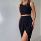 🌸New Arrival 50%OFF💖 Slim Sleeveless Top & Irregular Midi Skirt Set