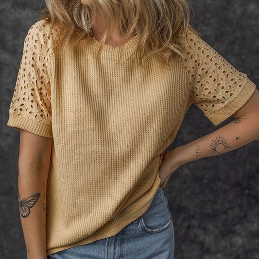 Women's Casual Round Neck Short Sleeve Loose Fit T-Shirt