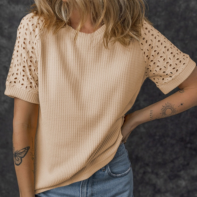 Women's Casual Round Neck Short Sleeve Loose Fit T-Shirt