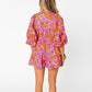 Women's V-Neck Striped Long-Sleeve Short Dress