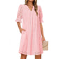 Women's V-Neck Hollow Out Short Sleeve Dress