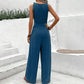 Women's Solid Waist Tie Jumpsuit