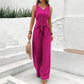Women's Solid Waist Tie Jumpsuit