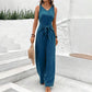 Women's Solid Waist Tie Jumpsuit
